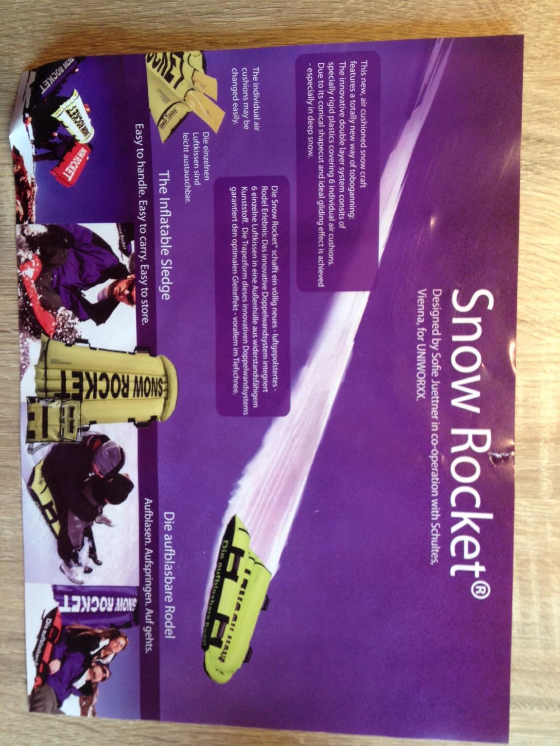Rodel Snow Rocket  Aufblasbar  ca 120cm x 60cm Original Verpackt Neu 