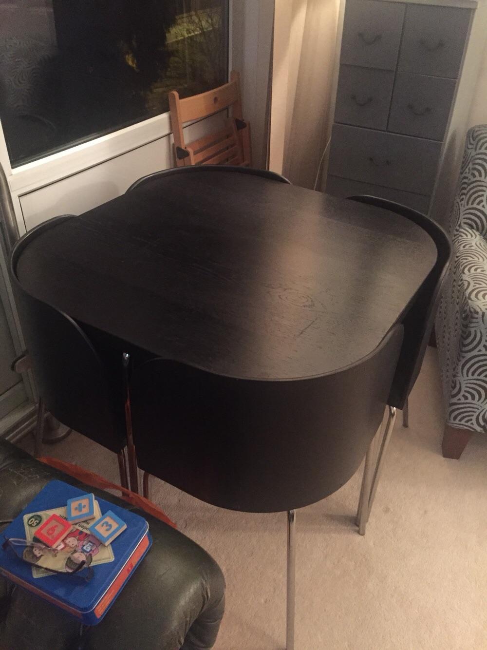 Ikea Fusion Space Saving Dining Table, Round Table With Four Chairs Ikea