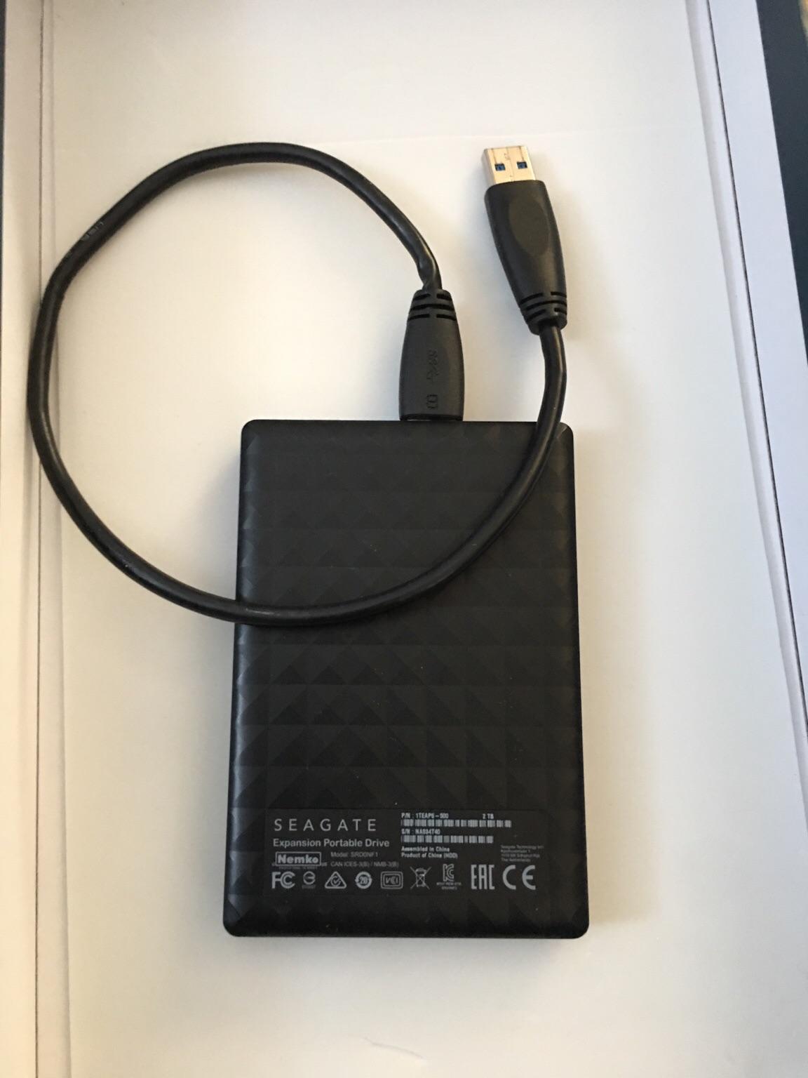 Seagate Expension 2TB  2,5 inch draagbare USB 3.0 schijf, gebruikt