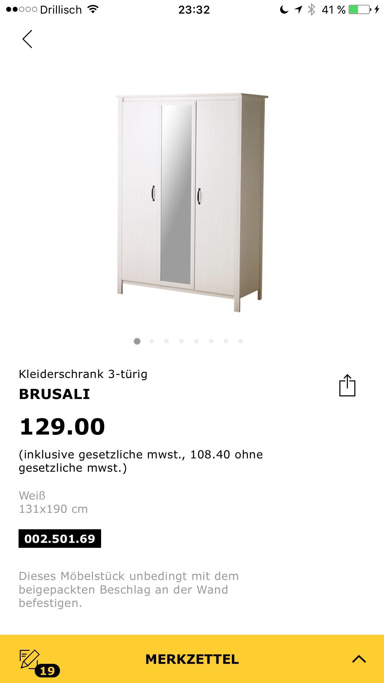 Ikea Brusali Schrank - 12-Türig in 1251296 Gießen für 120,12 € zum