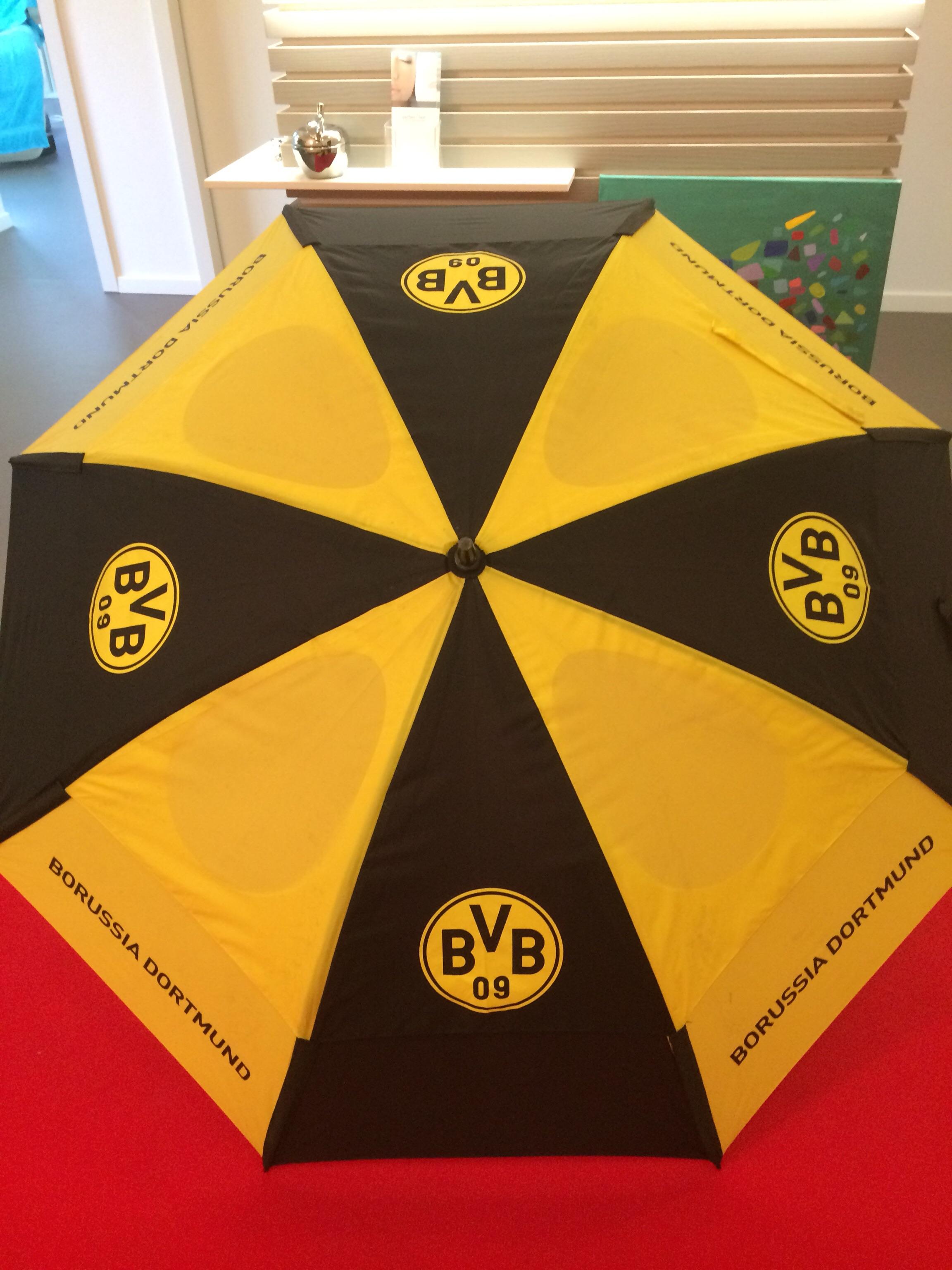 Borussia Dortmund Regenschirm Automatik mit Emblem BVB Regenschirm kompakt 