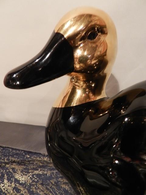 Gold  und weiß/ Gold 80-iger Jahre Set Porzellan Ente Schwarz 