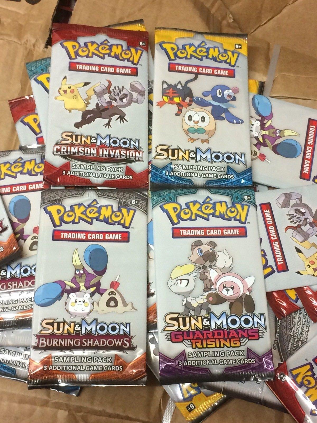 3 Cards Brand New Sealed Pokemon Sun and Moon Burning Shadows Sampling Pack 