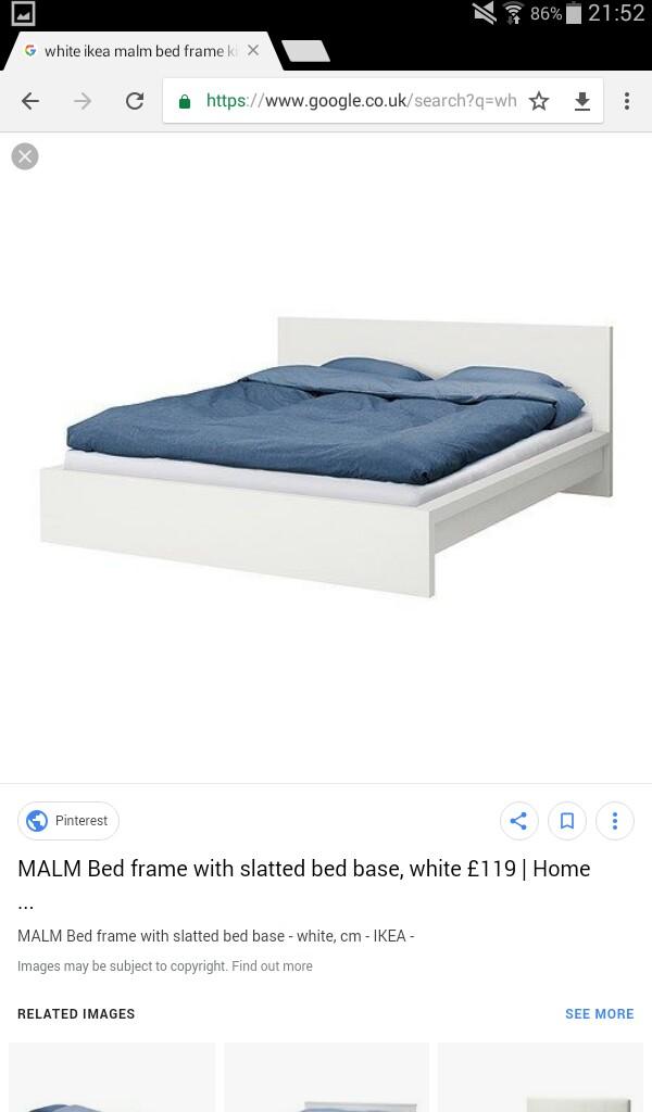Ikea Malm King Size Bed Frame In White, Ikea Malm King Size Bed Frame White
