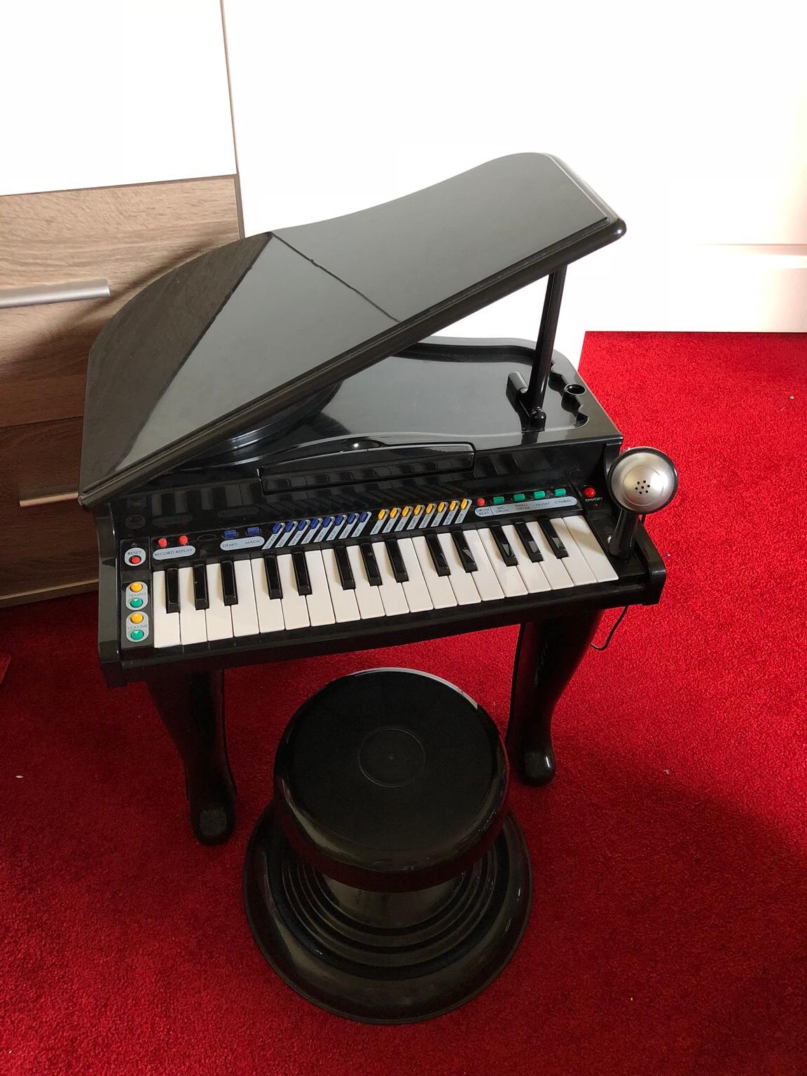 B-WARE Funkey Spielzeug Kinder Piano Flügel Hocker Sitz Bank Instrument schwarz 