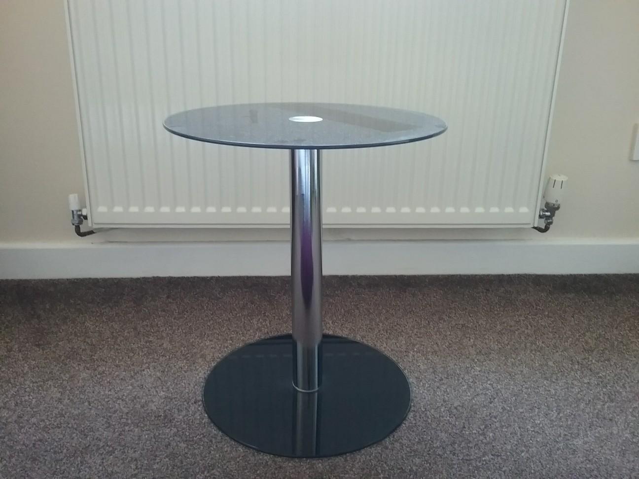 Argos Black Round Glass Side Table As, Argos Mirrored Glass Side Table