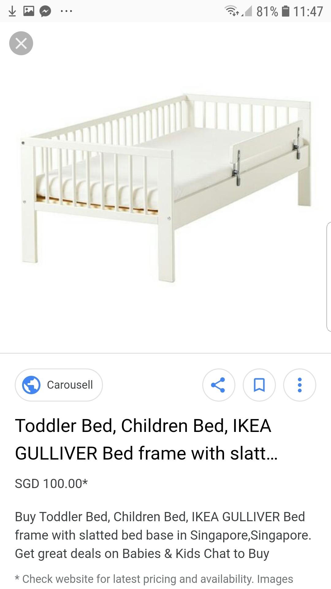 Ikea Gulliver Junior Toddler Bed, Ikea Childrens Bed Frame