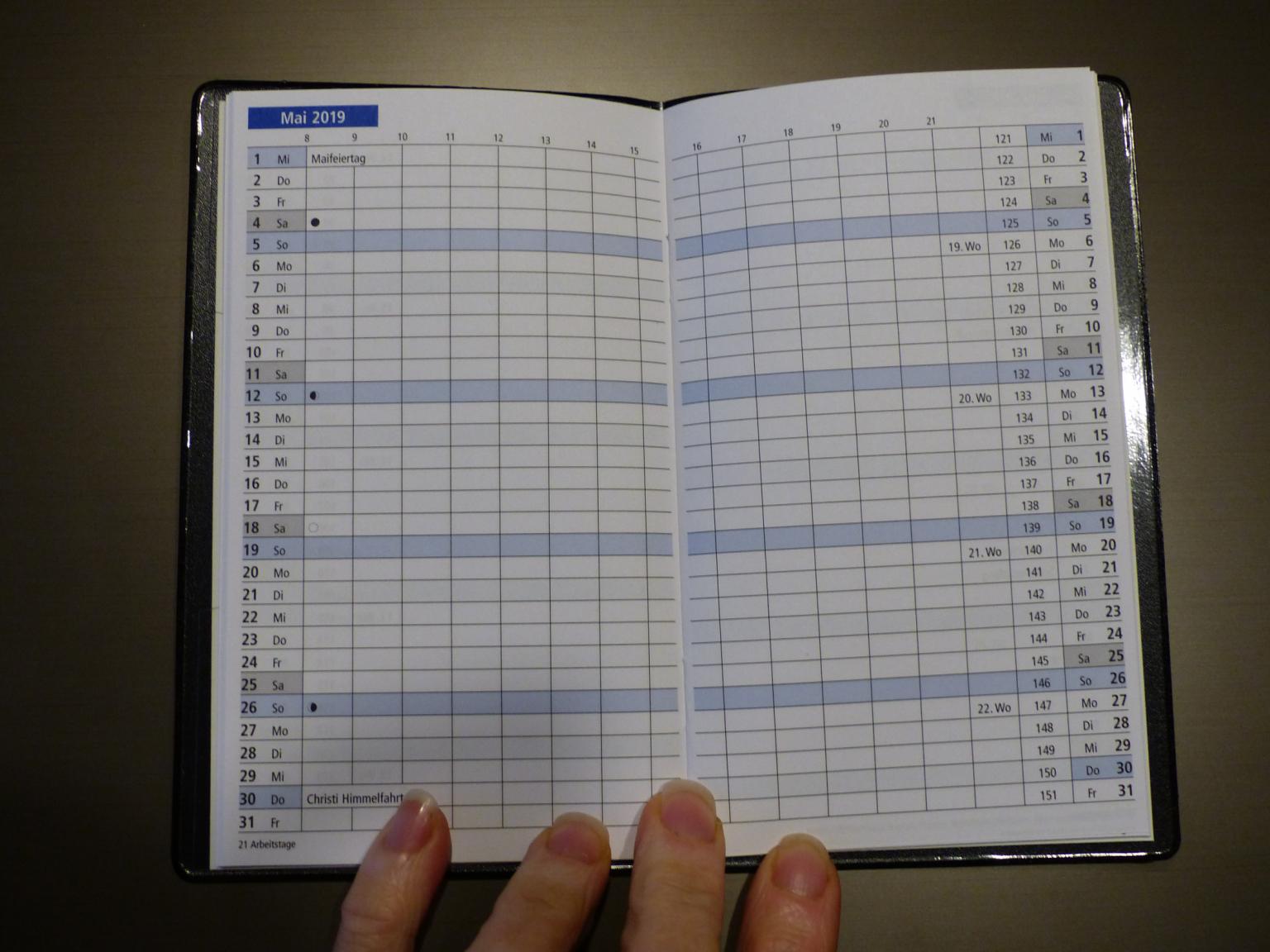 Taschenkalender 2021-1 Monat auf 2 Seiten Schwarz Neu OVP... 