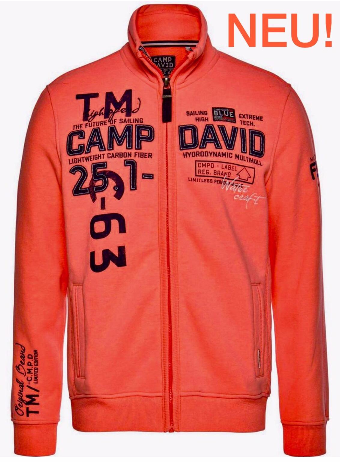 Brandneu Camp David Sweatjacke blau/rot/weiß Jacke L XL XXL 2XL XXXL 3XL Neu