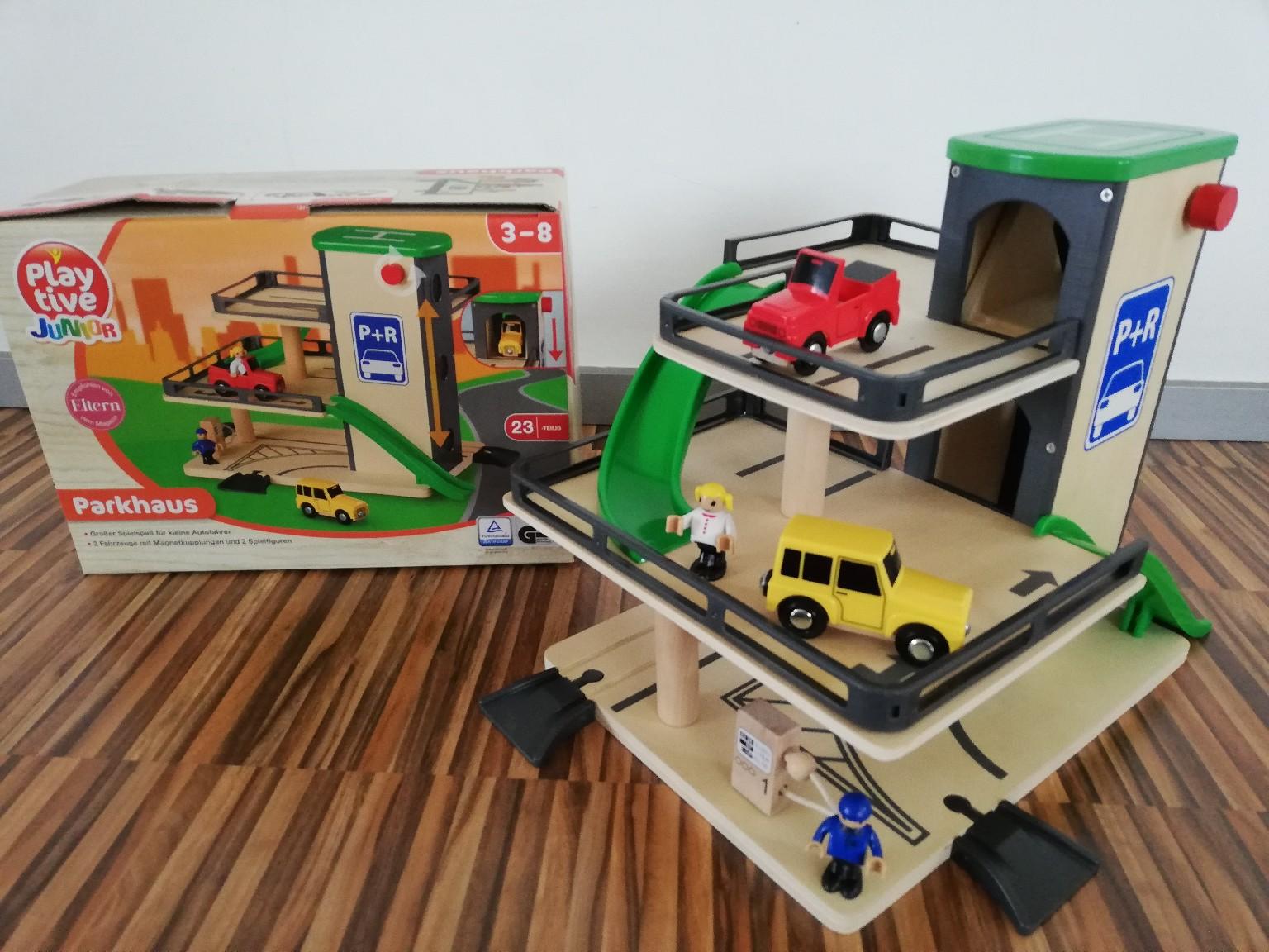 Holz Parkhaus Parking Echtholz Kinderspielzeug PlayTive Junior ab 3 jahren Neu 