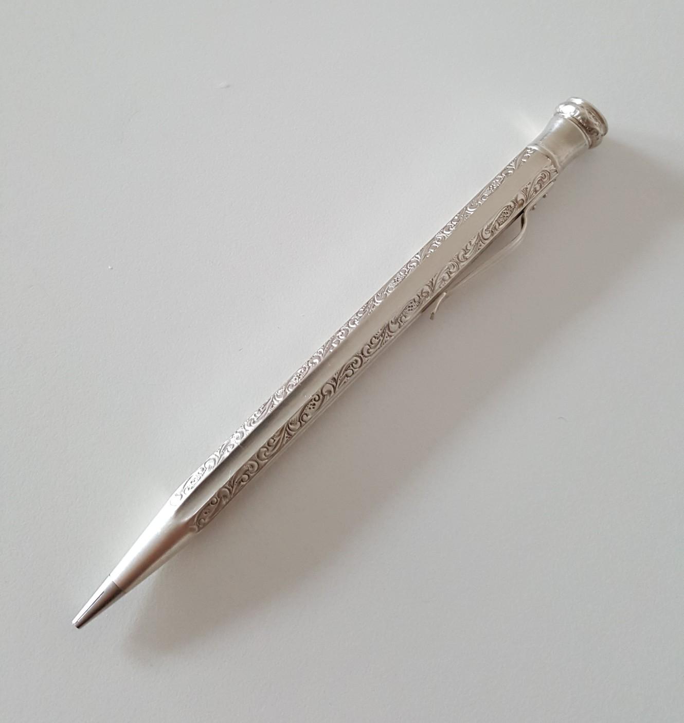 Art Deco Silber 800-1 v 2-30-er Jahre Antiker Bleistift Drehbleistift 