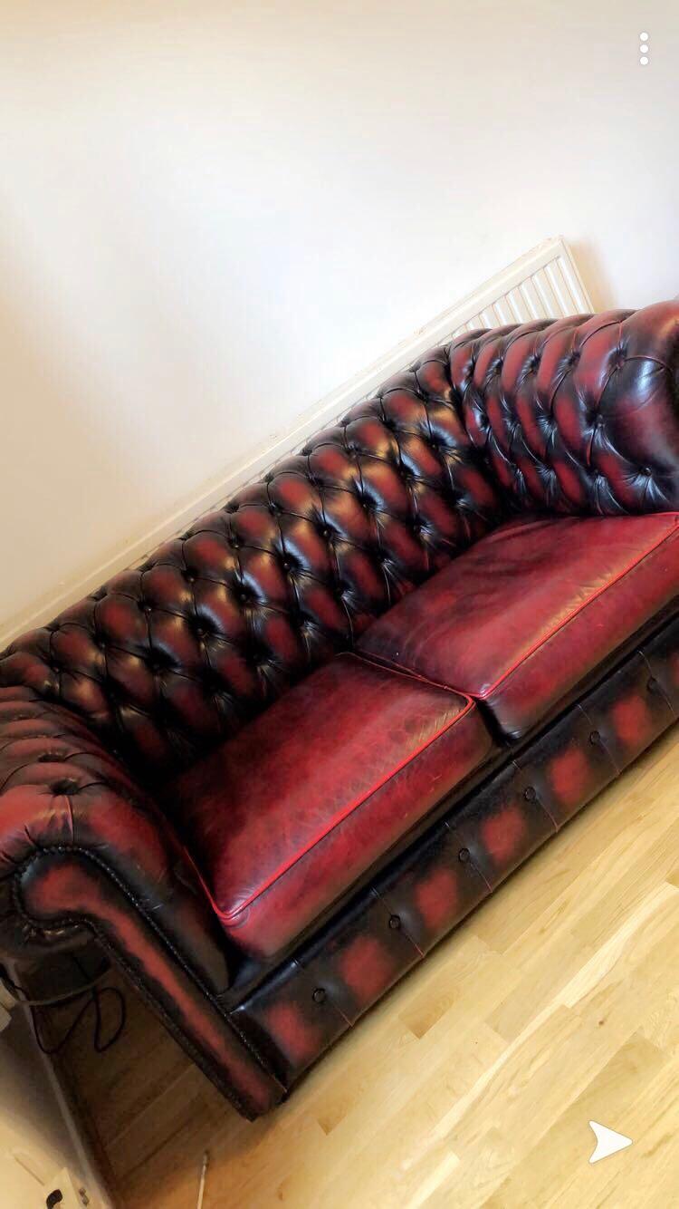 Second Hand Chesterfield Sofa, Red Leather Chesterfield Sofa Used