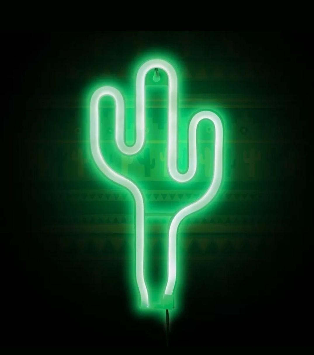 Cactus Led Neon Light In B33, Lumo Snap Neon Cactus Table Lamps