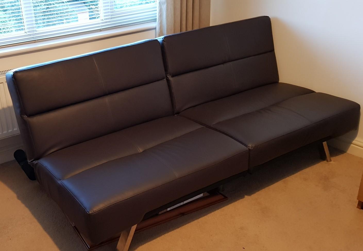 Asda brown faux click clack sofa bed in B98 Redditch for £50.00 for sale |  Shpock