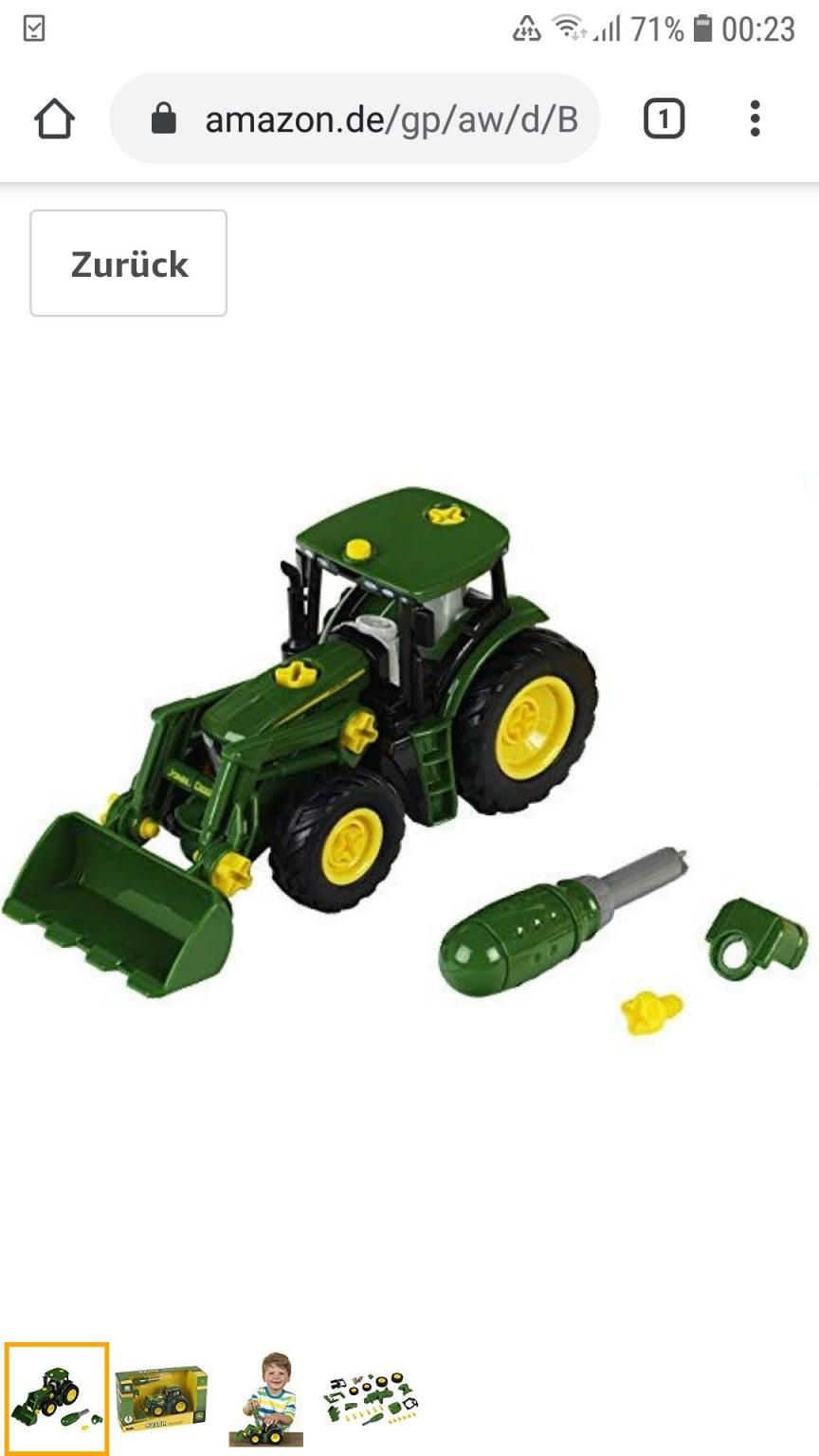 John Deere Traktor mit Frontlader Gewicht Bau und Konstruktionsspielzeug 