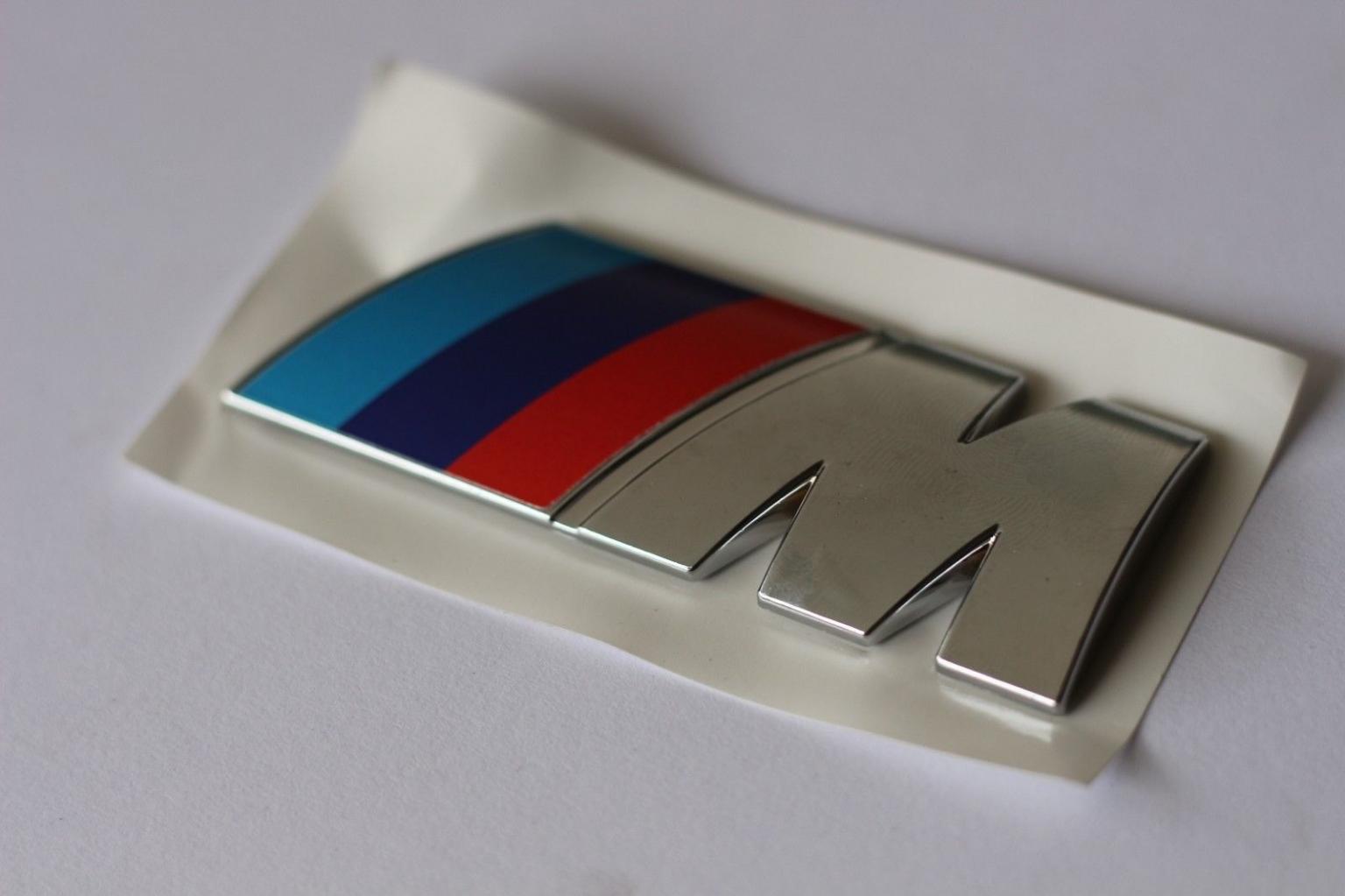 BMW M Embleme ORIGINAL Schriftzug matt grau / matt gray