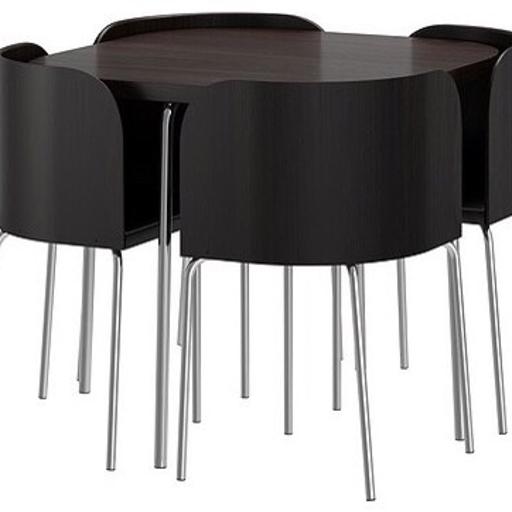 Ikea Fusion Space Saving Dining Table, Round Table With Chairs That Fit Underneath