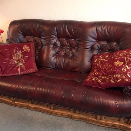 Ornate Wood Dark Red Leather Sofas In, Ornate Leather Sofas