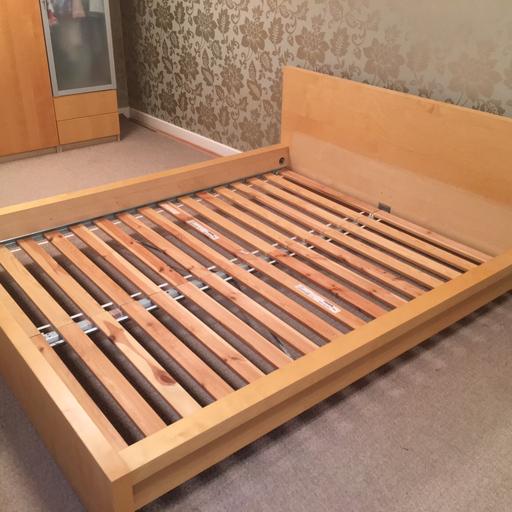 Ikea Malm Design Wooden Bed In B43, Light Wood Headboard Ikea