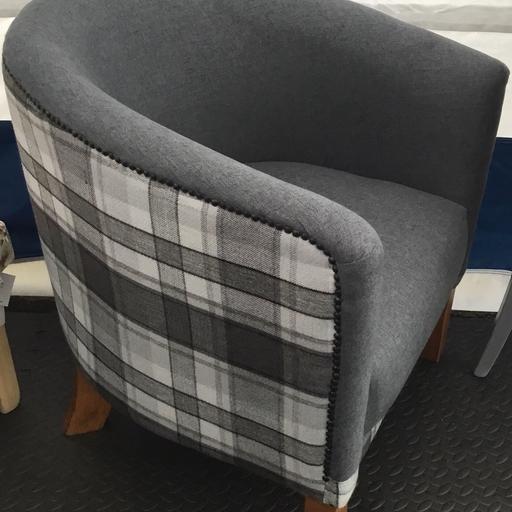 Tub Chair In South Staffordshire For, Tub Chair Grey Check