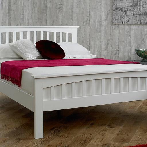 White Solid Wood Double Bed Frame In, White Solid Wood Double Bed Frame