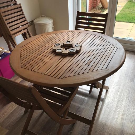 B Q Garden Table And Chairs In Chorley, Round Wooden Garden Table B Q