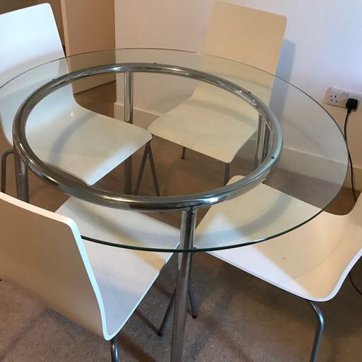 Ikea Salmi Glass Dining Table 4, Ikea Round Table And 4 Chairs