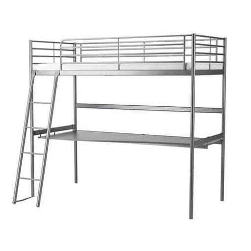Ikea Svarta Loft Bed With Desktop In, Ikea Metal Loft Bed Assembly Instructions