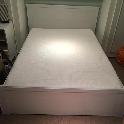 Ikea Brusali Double Bed Frame, Ikea White Bed Frame Queen Size Dimensions