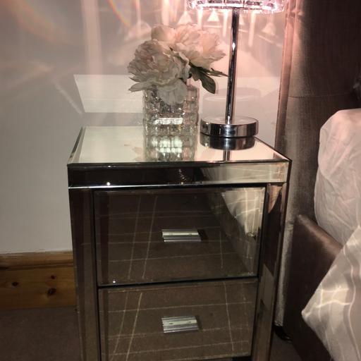 Dunelm Mirrored Bedside Table In Mk16, Mirrored Side Table Dunelm