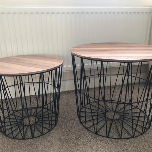 Black Wire Side Coffee Tables X2 New In, Lidl Wire Coffee Table