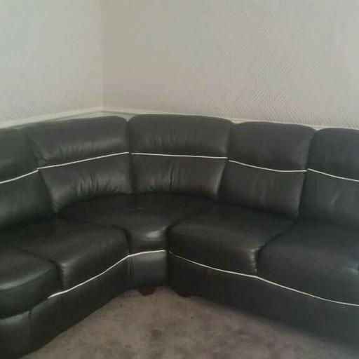 Harvey S Italian Leather Corner Sofa In, Black Leather Corner Sofa And Chair
