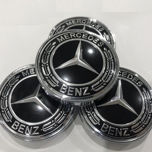 4X 75mm Mercedes Benz Nabendeckel Stern Blau Neu OVP A1714000025 AMG Nabenkappe 
