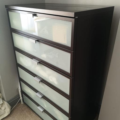 Ikea Hopen Chest Of Drawers In E5, Ikea Dresser With Frosted Glass Drawers