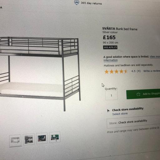 Ikea Svarta Bunk Bed Frame And Two, Ikea Bed Frame Return Policy