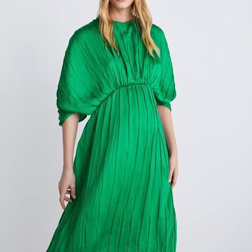 NEW Zara Green Pleated Dress sizes XS,S ...