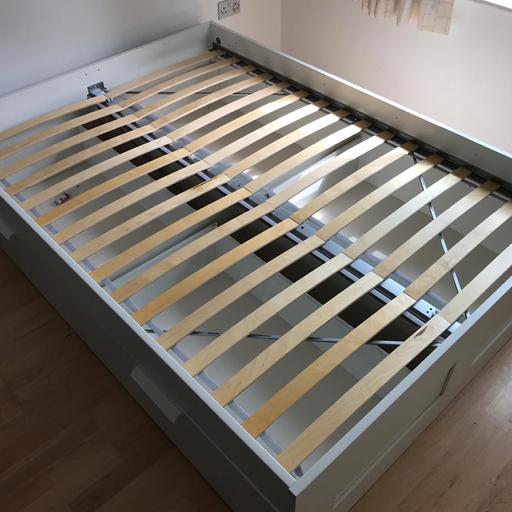 Standard Double Ikea Brimnes Bed Frame, Under Bed Drawers Ikea Frame