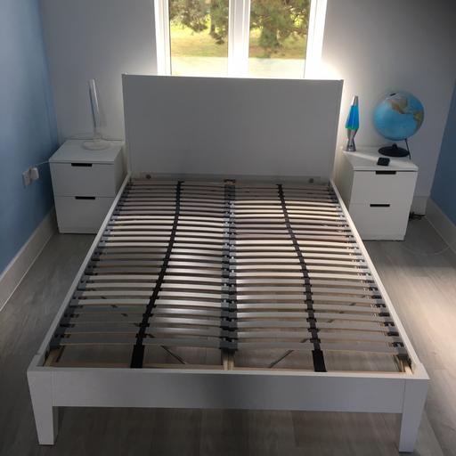 Double Bed Frame Ikea In Kt19 Ewell For, White Wooden Double Bed Frame Ikea