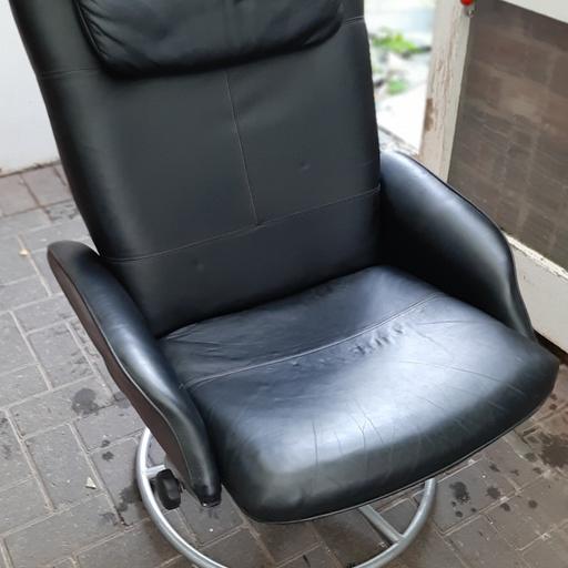 Ikea Leather Recliner And Footstool In, Ikea Leather Reclining Armchair