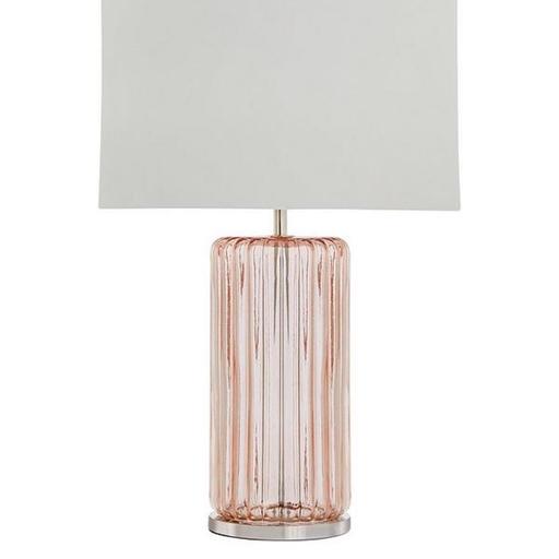 Rose Ribbed Glass Base Table Lamp In, Valera Glass Rods Table Lamp