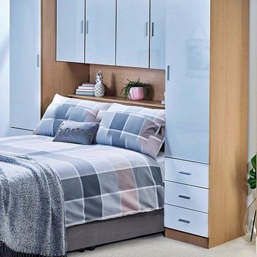 Overbed Storage White Gloss Oak In, Overbed Storage For Single Bed