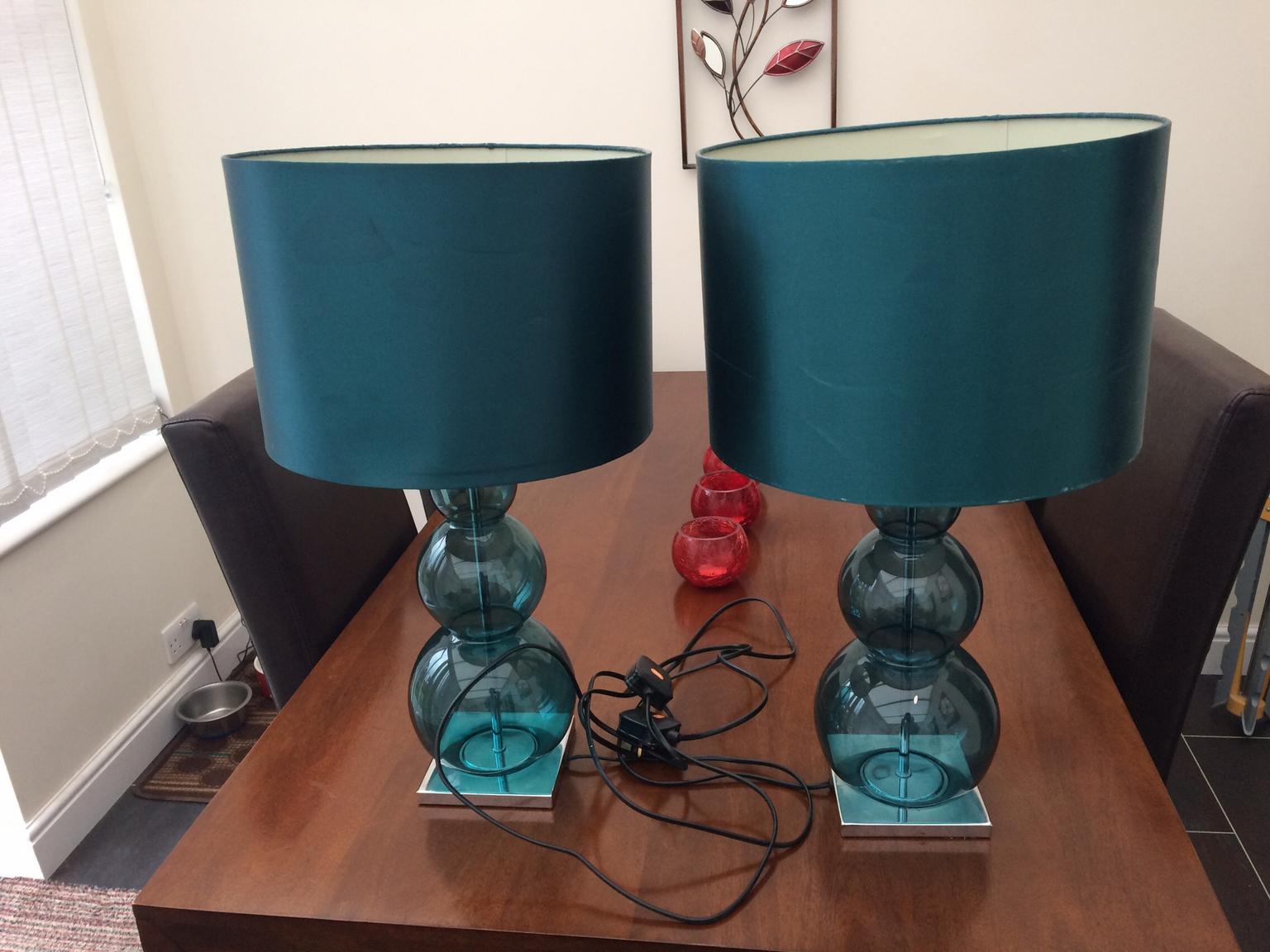 Next Teal Table Lamp Shade In Da2, Teal Bedside Table Lamps