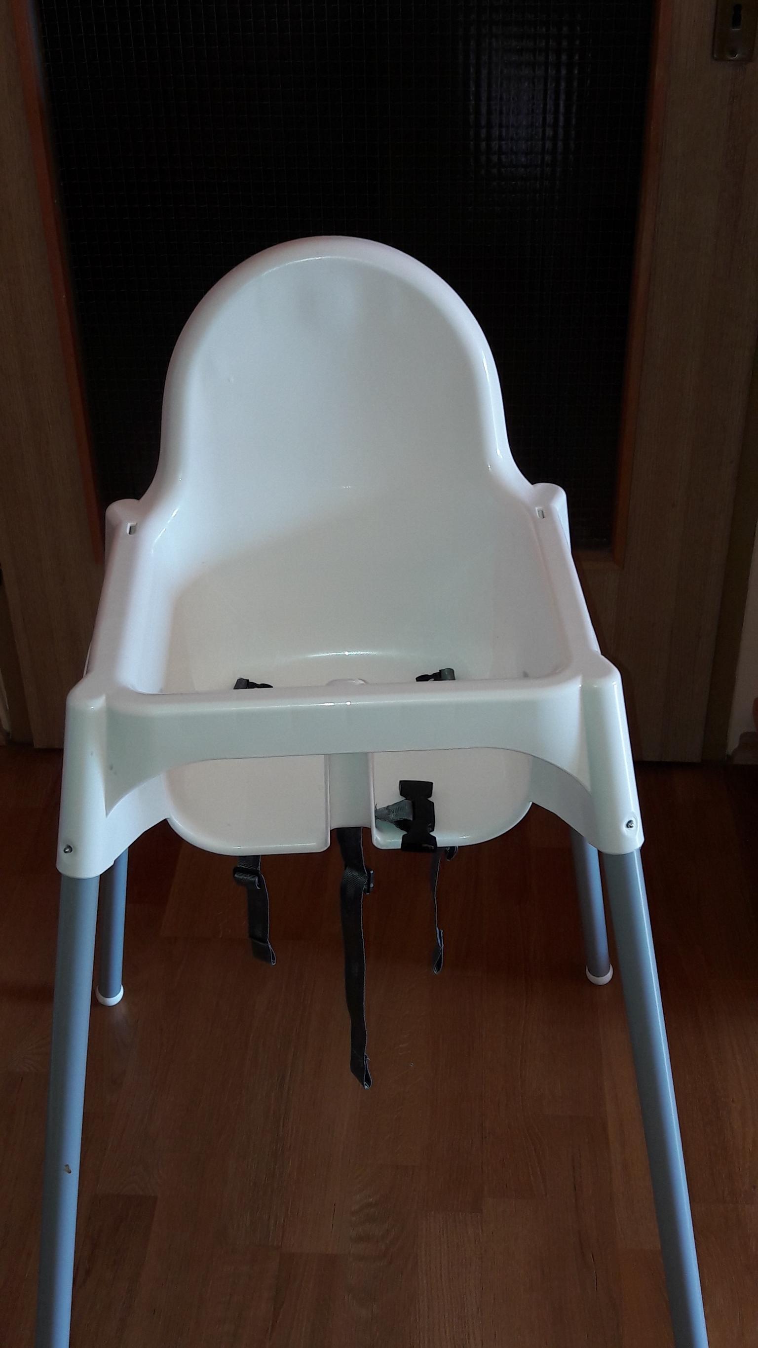 IKEA Kinderhochstuhl "ANTILOP" mobiler Babystuhl mit Sicherheitsgurt in WEISS 