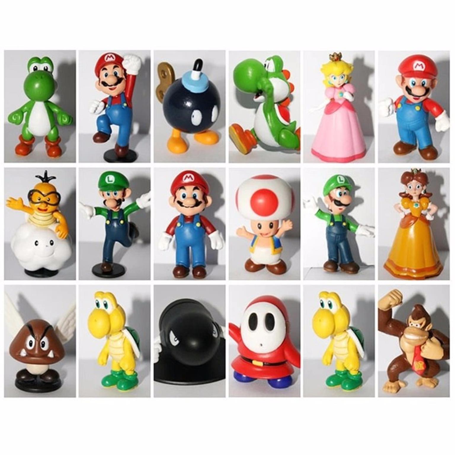 18 Teiliges Figuren Set Von Super Mario  3-7 cm Neu 
