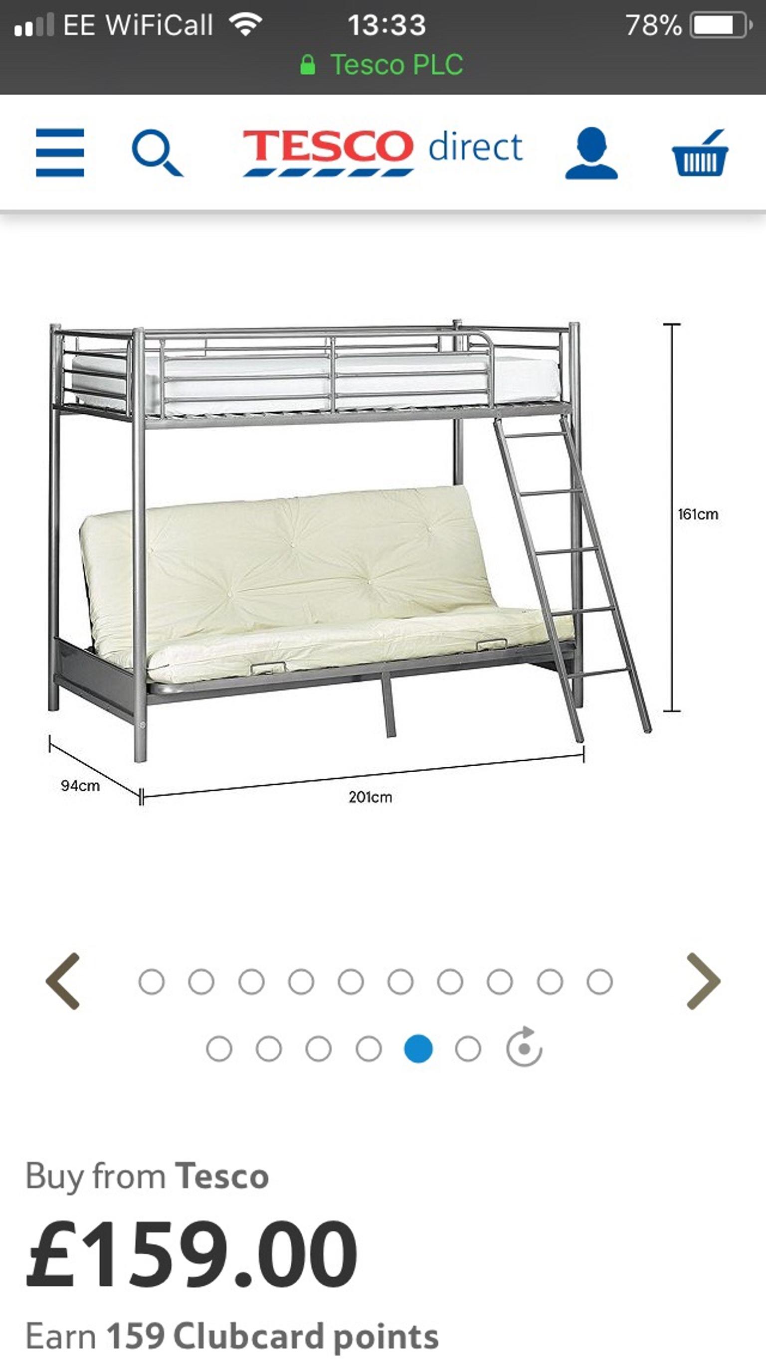 Silver Effect Mika Metal Futon Bunk Bed, Metal Bunk Bed Frame With Futon Instructions