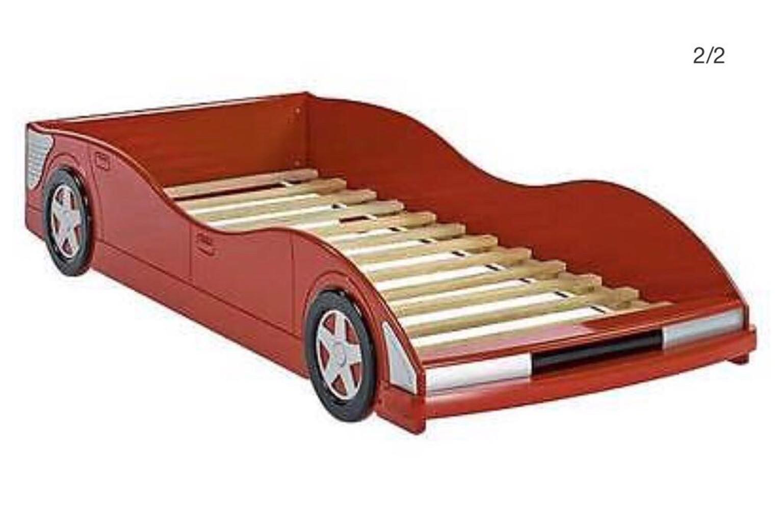 Red Wooden Single Racing Car Bed In Ol9, Wooden Car Bed Frame