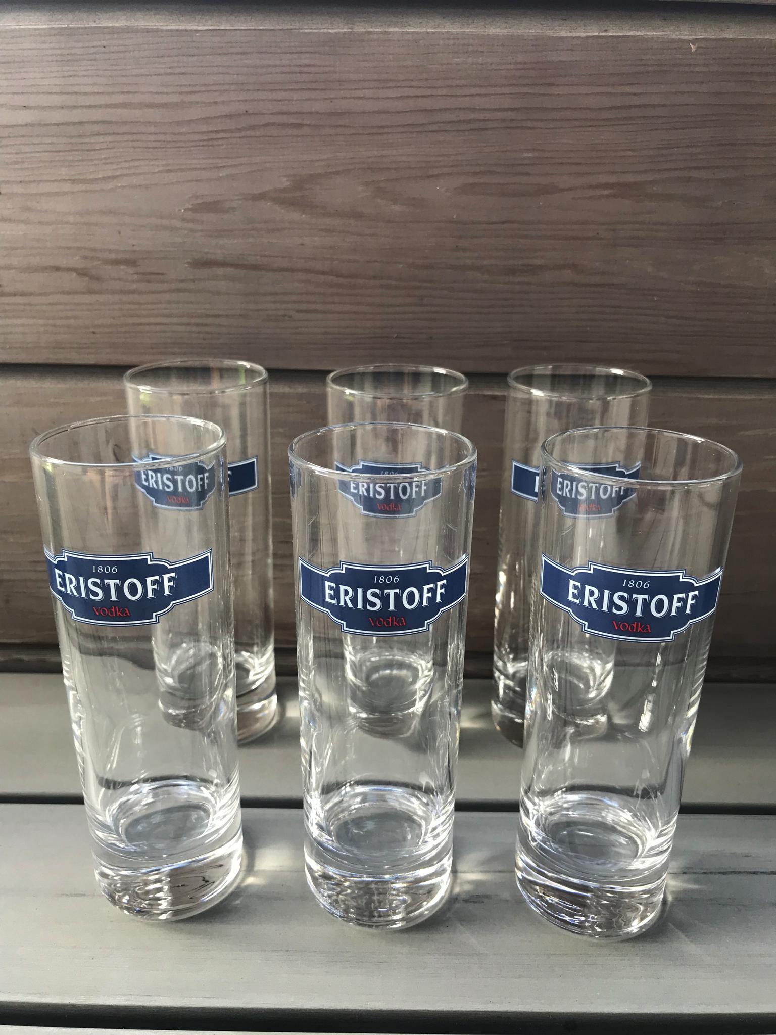 2 x  Eristoff Vodka Long Drink Glasses 