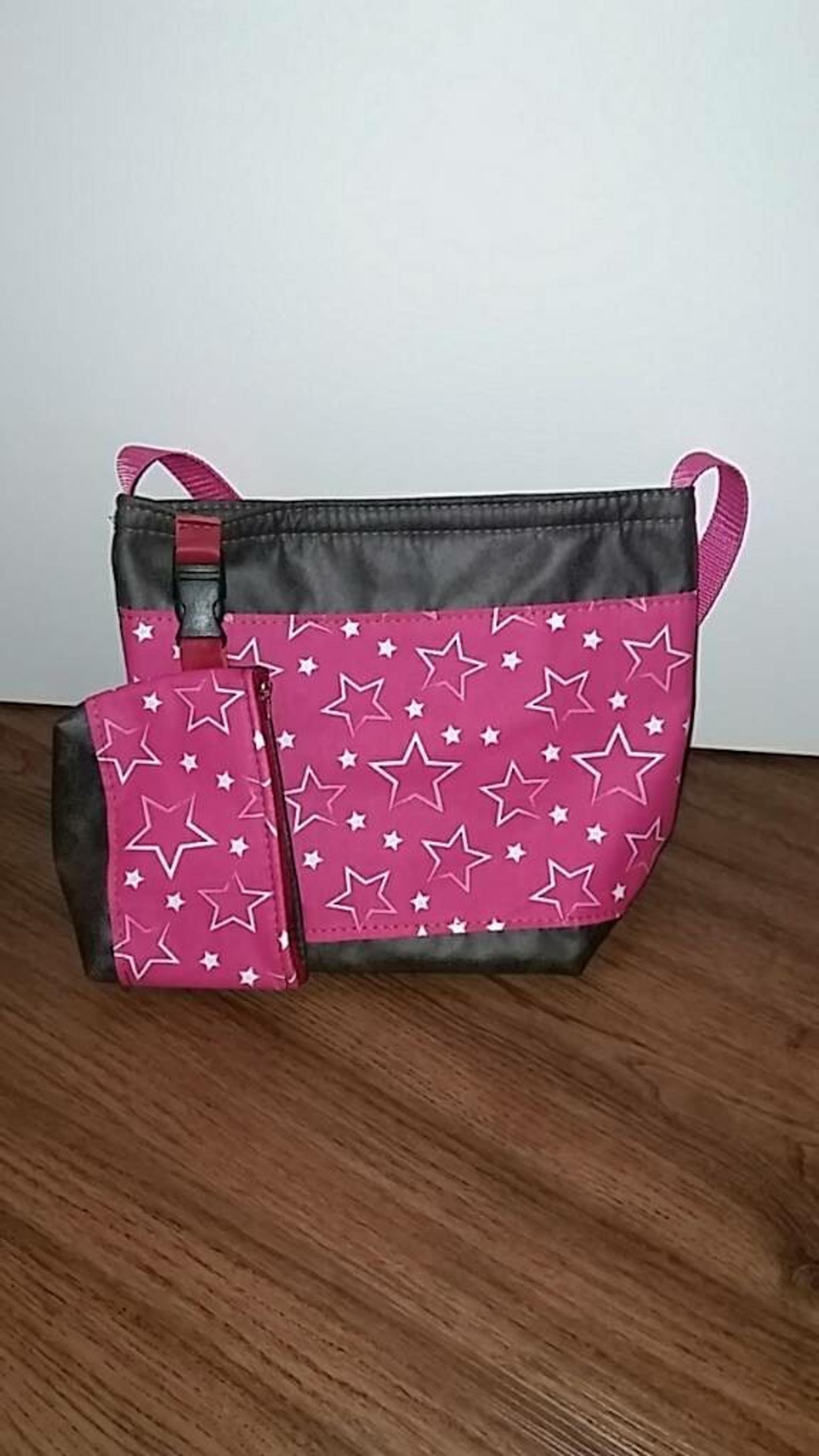 Tasche für Toniebox und Zubehör aus Alcantara mit Sterne leicht rosa 