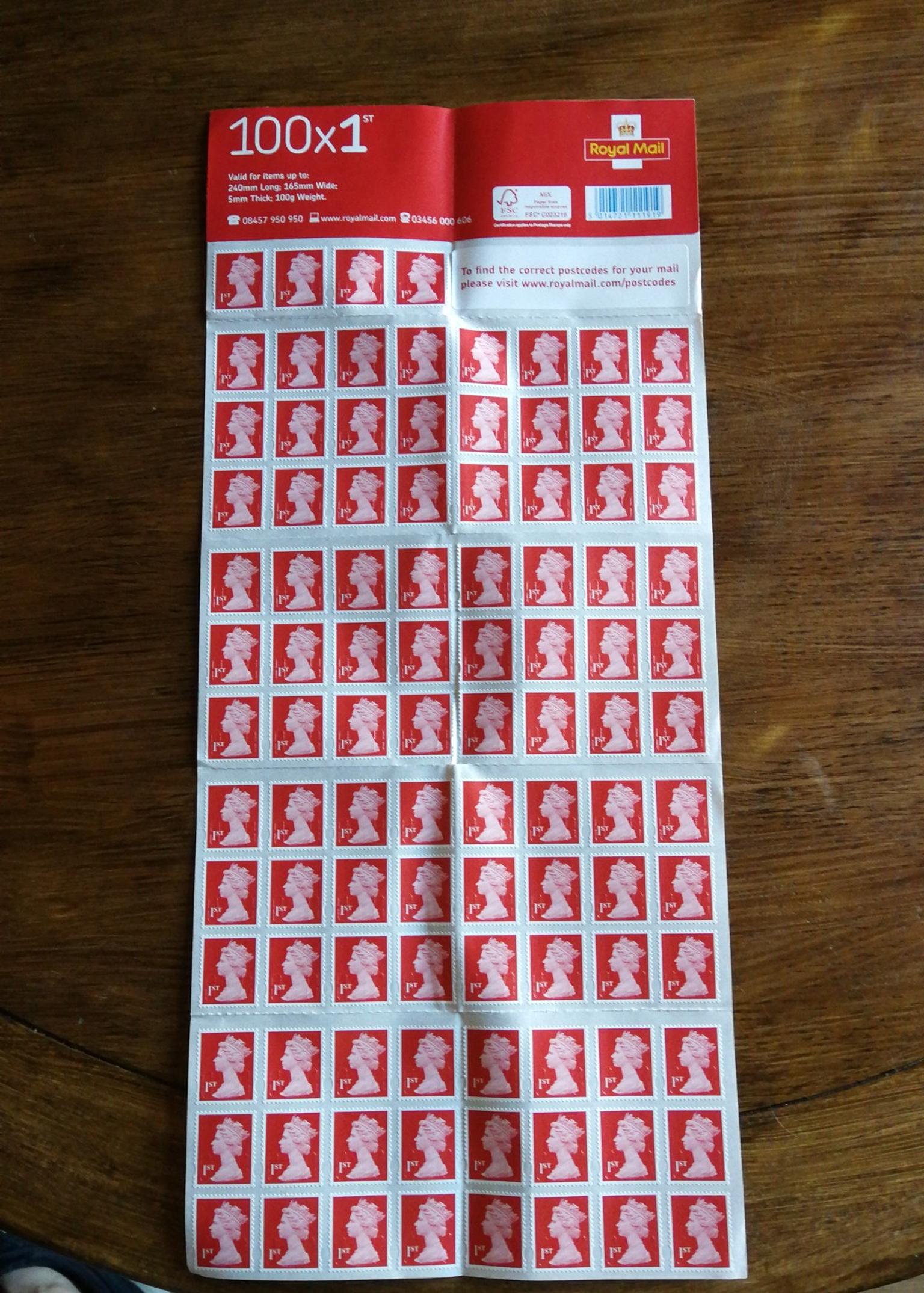 Brand New self sealing Large First Class Stamps 