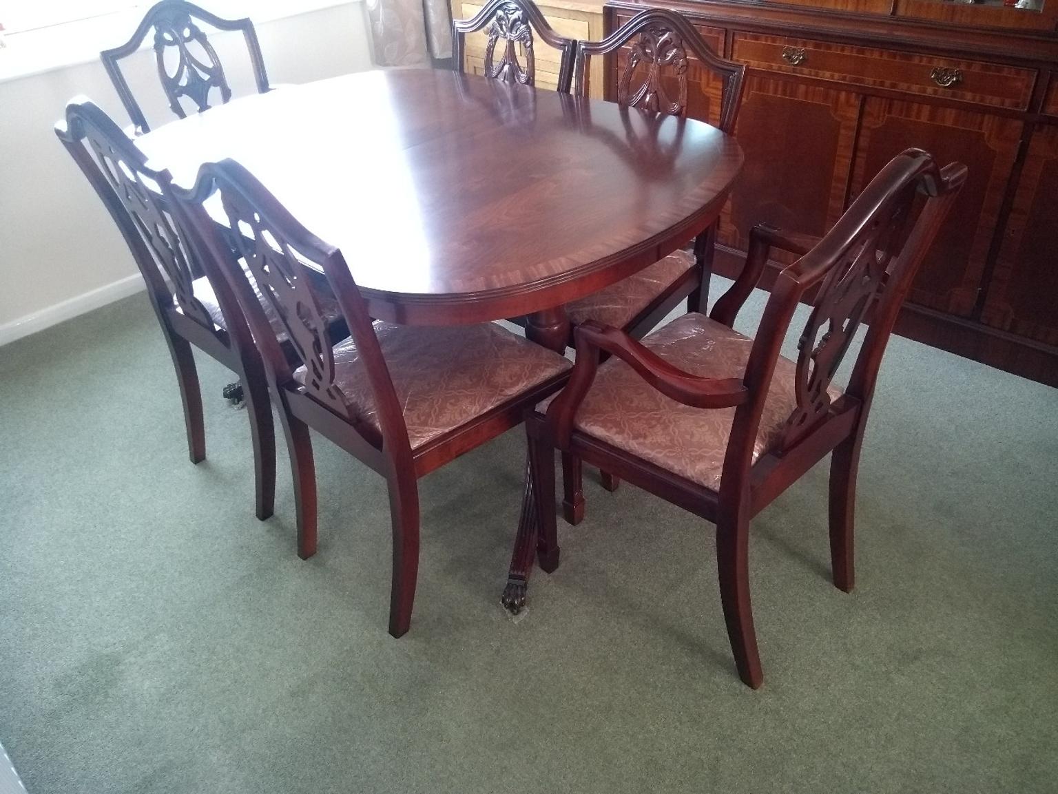 Mahogany Regency Style Dining Table, Regency Style Dining Table And Chairs